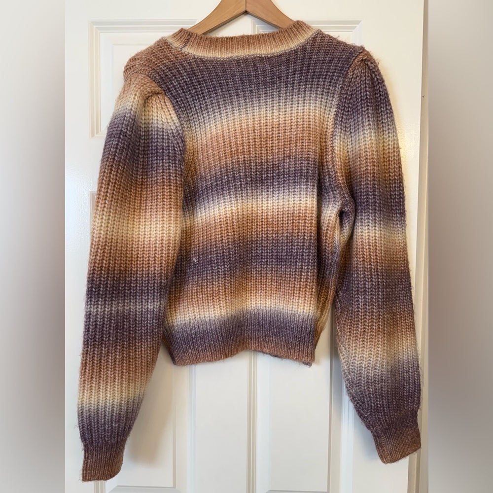 Sao Paulo Ombre Cable Knit Sweater XL Cozy Chunky Knit Neutral Fall Winter - Picture 2 of 7